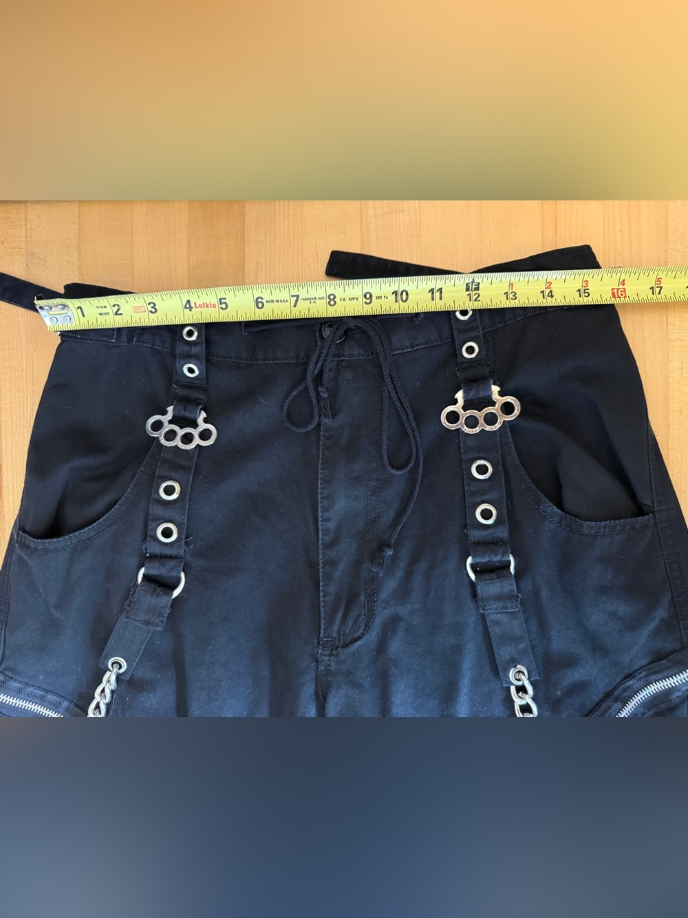 Tripp NYC Vintage Y2K Goth Punk Bondage Cargo Pants Chain Zippers Studs M *EUC* - Picture 9 of 13